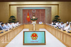 Prime Minister Le Minh Hung (centre) chairs a working session with the Ministry of Finance and relevant ministries and agencies on September 10 (Photo: VNA)