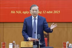 Party General Secretary To Lam, head of the Central Steering Committee for Prevention and Control of Corruption, Wastefulness, and Negative Phenomena, speaks at the event (Photo: VNA)