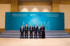 The State Audit Office of Vietnam (SAV) delegation to the 62nd meeting of the Governing Board of the Asian Organisation of Supreme Audit Institutions (ASOSAI). (Photo published by VNA)