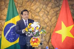 Vietnamese Ambassador to Brazil and Guyana Bui Van Nghi speaks at the event. (Photo courtesy of the Vietnamese Embassy in Brazil)