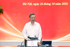 General Secretary of the Communist Party of Vietnam Central Committee and President To Lam speaks at the meeting (Photo: VNA)