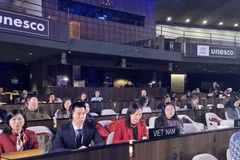 Vietnamese delegates attends the 18th session of the Intergovernmental Committee of the 2005 UNESCO Convention on the Protection and Promotion of the Diversity of Cultural Expressions (2005 Convention) in Paris on February 11, 2025. (Photo: VNA)