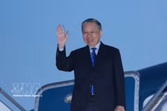 General Secretary of the Communist Party of Vietnam (CPV) Central Committee and President To Lam leaves Ottawa on the evening of September 25 (local time), concluding his state visit to Canada. (Photo: VNA)
