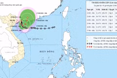 Storm Narra's projected path as of 7:00 on August 22. (Photo: National Centre for Hydro-Meteorological Forecasting)
