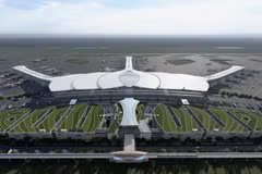 A perspective of the passenger terminal at Long Thanh International Airport in its first phase. (Photo: ACV)