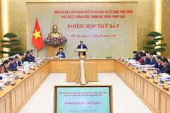Prime Minister Pham Minh Chinh chairs the seventh meeting of the Government's Steering Committee for reviewing and untangling knots in the legal document system in Hanoi on January 17 (Photo: VNA)