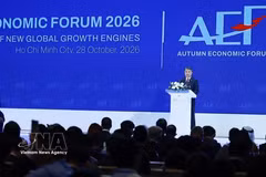 Prime Minister Le Minh Hung delivers a speech at the high-level plenary session of the Autumn Economic Forum 2026 on October 28. (Photo: VNA)