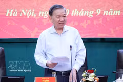 General Secretary of the Communist Party of Vietnam Central Committee and President To Lam speaks at a meeting to review the performance of the Central Public Security Party Committee and the Ministry of Public Security in the third quarter and the first nine months of 2026. (Photo: VNA)