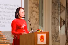 National Assembly Vice President Nguyen Thi Thanh expresses appreciation for Switzerland’s support during important periods in Vietnam’s history at a ceremony marking the 81st anniversary of Vietnam’s National Day (Photo: VNA)