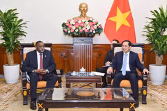 On November 14, 2022, Vietnamese Minister of Foreign Affairs Bui Thanh Son hosts a reception for Secretary of State for Foreign Affairs of Angola Domingos Vieira Lopes. (Photo: Ministry of Foreign Affairs)