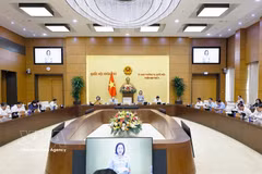 National Assembly Vice President Nguyen Thi Thanh speaks at the NA Standing Committee's sixth session on September 21 (Photo: VNA)