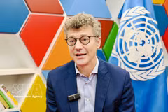 Jonathan Wallace Baker, UNESCO Representative to Vietnam, grants an interview to the Vietnam News Agency (Photo: VNA)