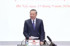 General Secretary of the Communist Party of Vietnam Central Committee and President To Lam speaks at the meeting with the 7th-term Executive Committee of the Vietnam Union of Friendship Organisations (VUFO) on September 15. (Photo: VNA)