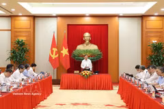 General Secretary of the Communist Party of Vietnam Central Committee and President To Lam speaks at the working session with the Party Central Committee's Commission for Policy and Strategy on October 1, 2026. (Photo: VNA)