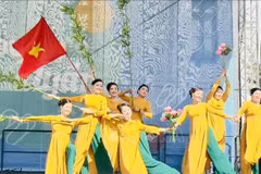 An art performance at Vietnamese Cultural Days in Budapest, Hungary. (Photo: VNA)