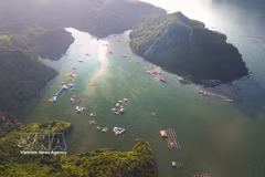 With its crystal-clear blue waters and majestic scenery, the Hoa Binh hydropower reservoir in Phu Tho province has become a must-visit destination (Photo: VNA)