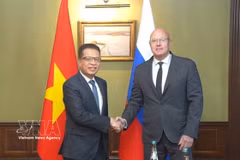 Vietnamese Ambassador to Russia Dang Minh Khoi (L) and Russian Deputy Prime Minister Dmitry Chernyshenko. (Photo: VNA)