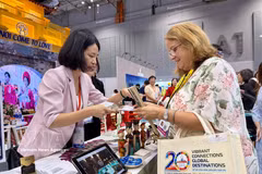 A stall at the 20th International Travel Expo Ho Chi Minh City (Photo: VNA)