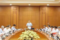 General Secretary of the CPV Central Committee and President To Lam speaks at the working session with the Commission for Organisation and relevant agencies on August 27. (Photo: VNA)