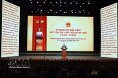 General Secretary of the Communist Party of Vietnam Central Committee and President To Lam delivers a speech at the ceremony marking the 81st anniversary of Vietnam's National Day (September 2, 1945–2026) at the Ho Guom Opera House in Hanoi on the evening of August 28, 2026. (Photo: VNA)