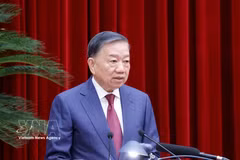Party General Secretary and State President To Lam delivers the opening remarks at the third plenum of the 14th Party Central Committee on July 20. (Photo: VNA)
