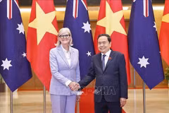 National Assembly Chairman Tran Thanh Man (right) and Australian Governor-General Sam Mostyn at their meeting on September 10. (Photo: VNA)