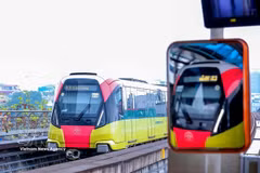 Cat Linh - Ha Dong metro line in Hanoi, Vietnam is seeking to develop a dedicated 5G network and a computer-based system to help ensure safe train operations. (Photo: VNA)