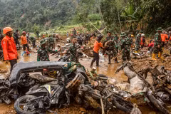 Indonesia searches for 19 missing following gold mine landslide