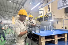 An automotive and motorcycle parts production line at Vietnam Precision Industrial Co., Ltd. No. 1 in Ba Thien 2 Industrial Park, Phu Tho province (Photo: VNA)