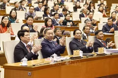 Participants at the openining session of the 15th National Assembly’s 9th extraordinary session on February 12 morning. (Photo: VNA)