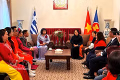 A delegation from the Vietnam Federation of UNESCO Associations (VFUA) led by Deputy Secretary General Nguyen Le Hang, has a meeting with the Vietnamese Embassy in Greece. (Photo courtesy of the embassy)