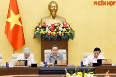 NA President Tran Thanh Man speaks at the NA Standing Committee's sixth session in Hanoi on September 24. (Photo: VNA)