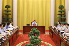 State President Luong Cuong holds a working session with the Presidential Office on August 27 to review tasks for August and outline priorities for September. (Photo: VNA)