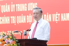 Party General Secretary To Lam speaks at the working session with the General Department of Politics of the Vietnam People's Army (VPA) in Hanoi on July 23. (Photo: VNA)