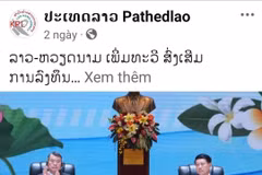 Story about Vietnamese Prime Minister Le Minh Hung's visit to Laos is posted on Facebook page of Pathedlao. (Photo published by VNA)