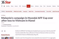 A story published on The Star about the second leg of the ASEAN Cup 2026 semifinals between Vietnam and Malaysia (Photo: Screenshot)