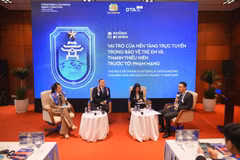 The discussion on the role of online platforms in protecting children and adolescents from cybercrime in Hanoi on October 25 (Photo: nhandan.vn)