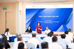 Deputy Director Vu Thi Tu Anh of the Department of Vocational and Continuing Education under the Ministry of Education and Training speaks during the workshop’s discussion session. (Photo: IOM Vietnam)