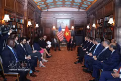 General Secretary of the Communist Party of Vietnam Central Committee and President To Lam has a meeting in New York on September 21 with a group of US House lawmakers led by Representative Gregory Meeks, Ranking Member of the House Foreign Affairs Committee. (Photo: VNA)