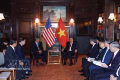 General Secretary of the Communist Party of Vietnam Central Committee and President To Lam meets with Thomas R. Hardy, Acting Director of the US Trade and Development Agency (USTDA), in New York on September 21 (local time). (Photo: VNA)