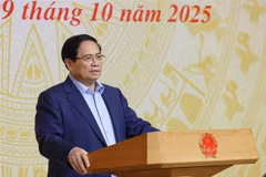 Prime Minister Pham Minh Chinh on October 9 chairs a nationwide teleconference to launch the National Target Programme on Drug Prevention and Control to 2030. (Photo: VNA)