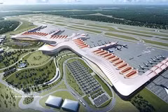 A graphic image of Terminal 2 of Phu Quoc International Airport. The new terminal is currently under construction. (Photo: VNA)