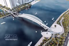 A graphic image of a 1-trillion-VND pedestrian bridge across the Saigon River in Ho Chi Minh City (Photo: VNA) 