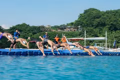 Athletes compete in the last day of the 2026 Southeast Asian Open Water Swimming Championship in the Philippines on August 23 . (Photo courtesy of SAV)