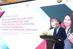 Dao Viet Anh, head of VIETRADE’s international relations division, speaks at the event. (Photo: The Ministry of Industry and Trade)