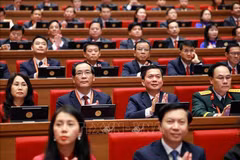 Delegates at the opening ceremony of the 14th National Congress of the Communist Party of Vietnam (CPV) in Hanoi on January 20 (Photo: VNA)