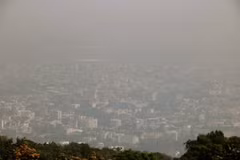 Haze attributed mainly to crop burning hangs over Chiang Mai in December 2023. (Photo: Northern Development Foundation) 
