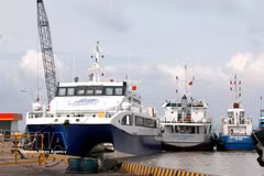Passenger vessels operating on the Phan Thiet–Phu Quy route. (Photo: VNA)