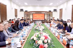 At a working session between Phu Tho's leaders and the Opora Rossii delegation. (Photo: VNA)