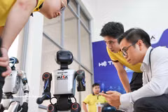 A area showcasing products at AI Day 2026 held in Hanoi on April 5, 2026 (Photo: VNA) 